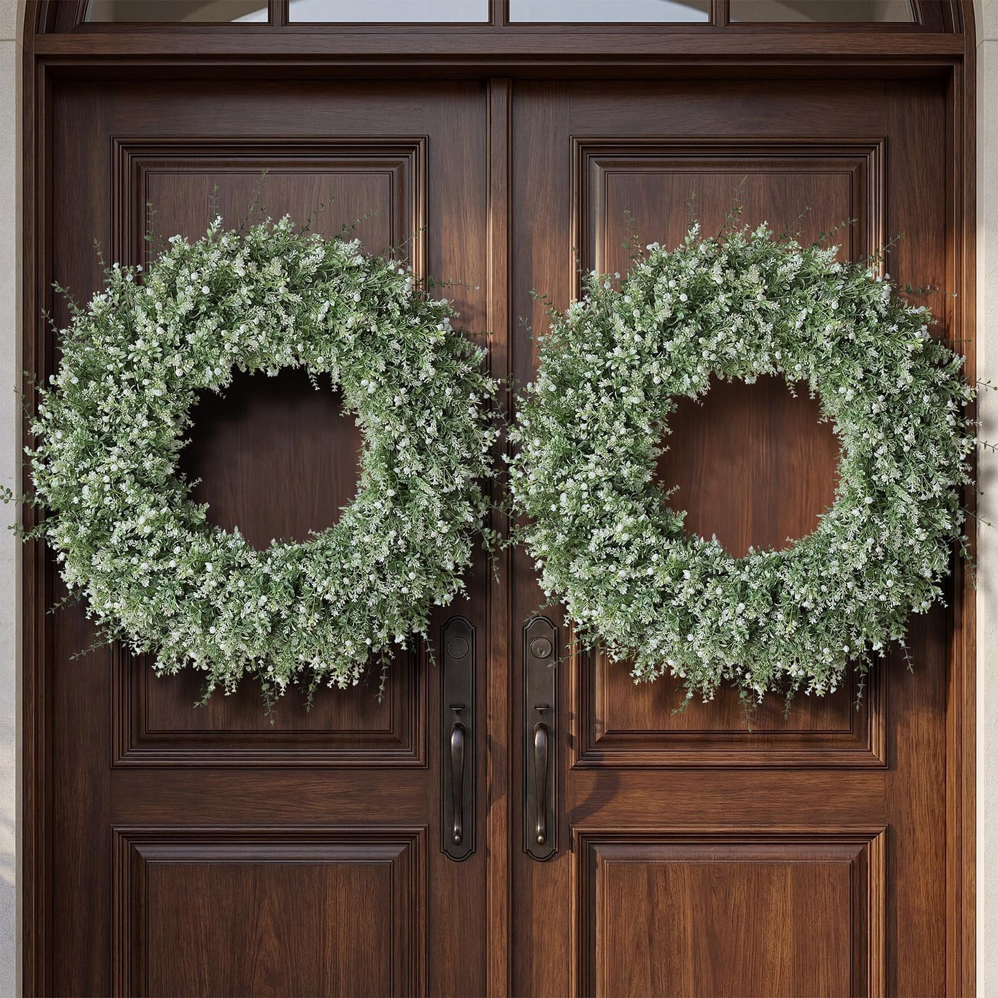 Artificial Floral Door Wreath (Eucalyptus, Lavender, & Baby's Breath)