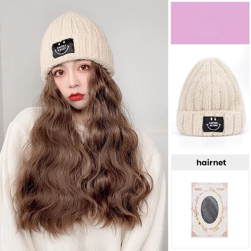 Wig With Removable Knitted Hood