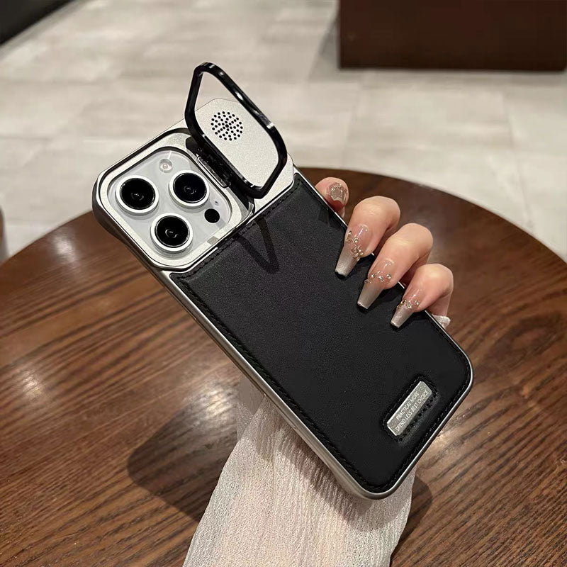 Leather Lens Holder Phone Case