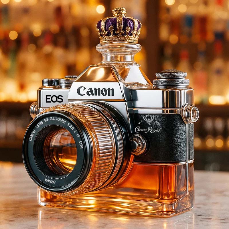Camera Glass Bottle