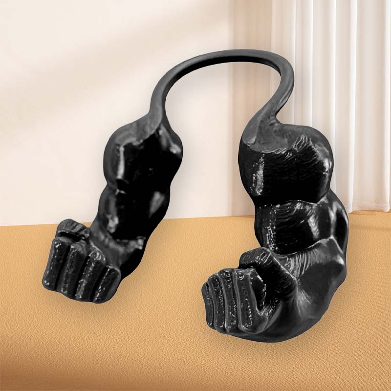 Muscular Hands And Arms With Creative Cat Necklace