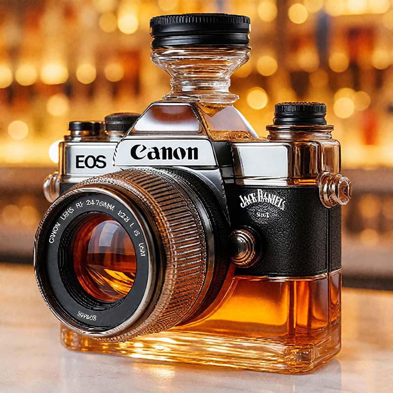 Camera Glass Bottle