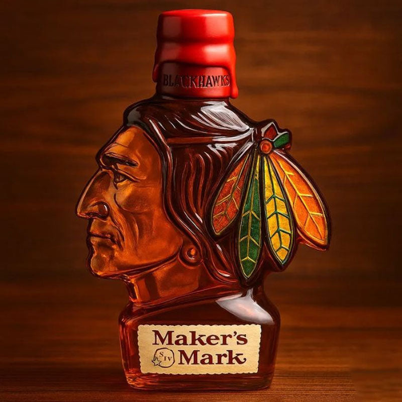 Glass Bottle With Wine In The Shape Of A Human Head
