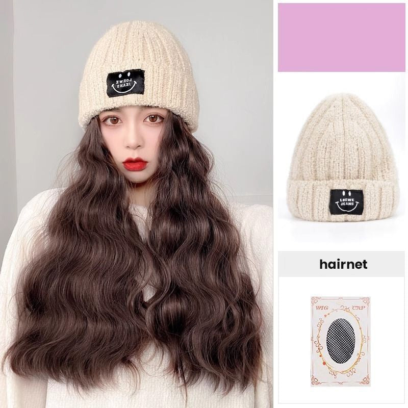 Wig With Removable Knitted Hood