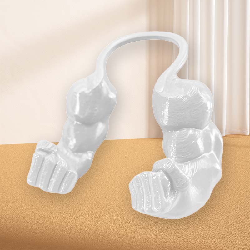 Muscular Hands And Arms With Creative Cat Necklace
