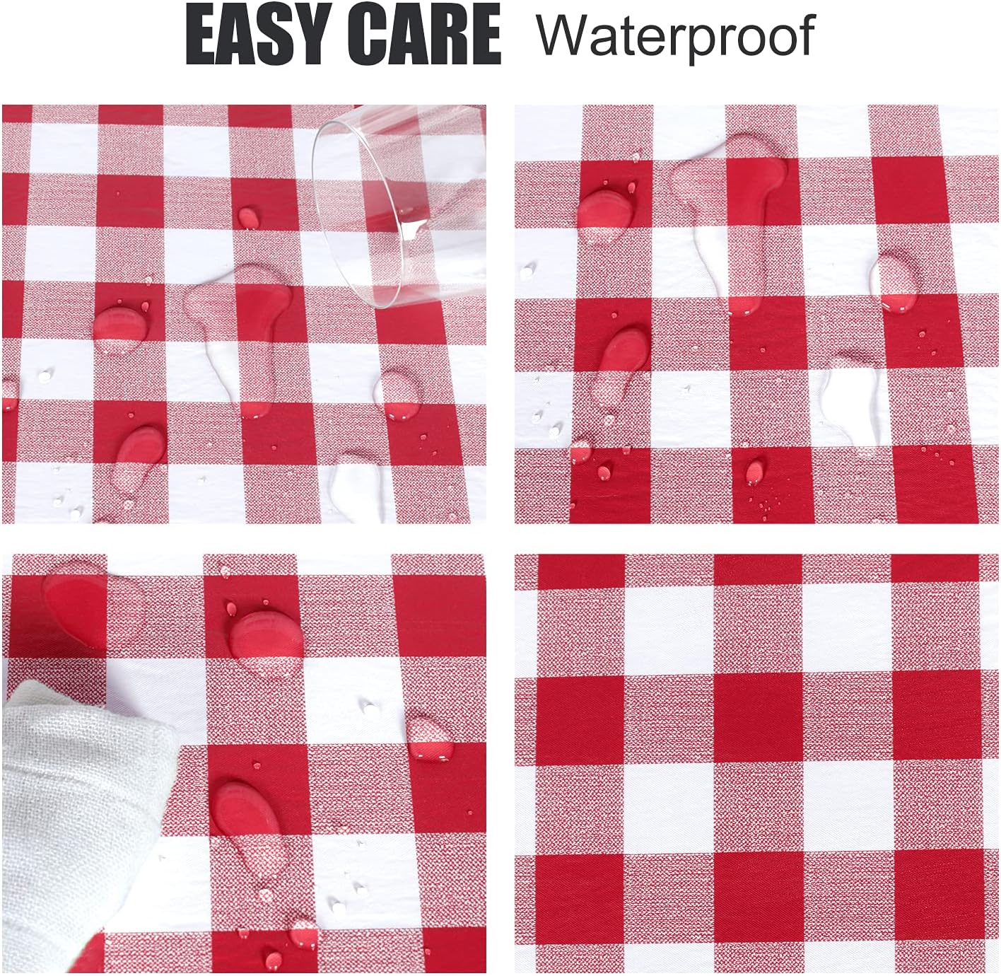 Red And White Grid Outdoor Dining Table And Chair Cover