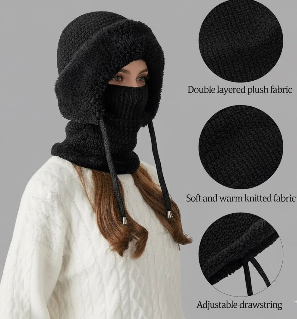 3-in-1 Winter Beanie — Beanie, Neck Warmer & Face Cover in One