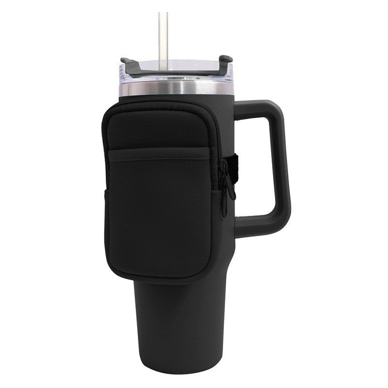 Adjustable shoulder bag with thermos cup holder for 40 oz