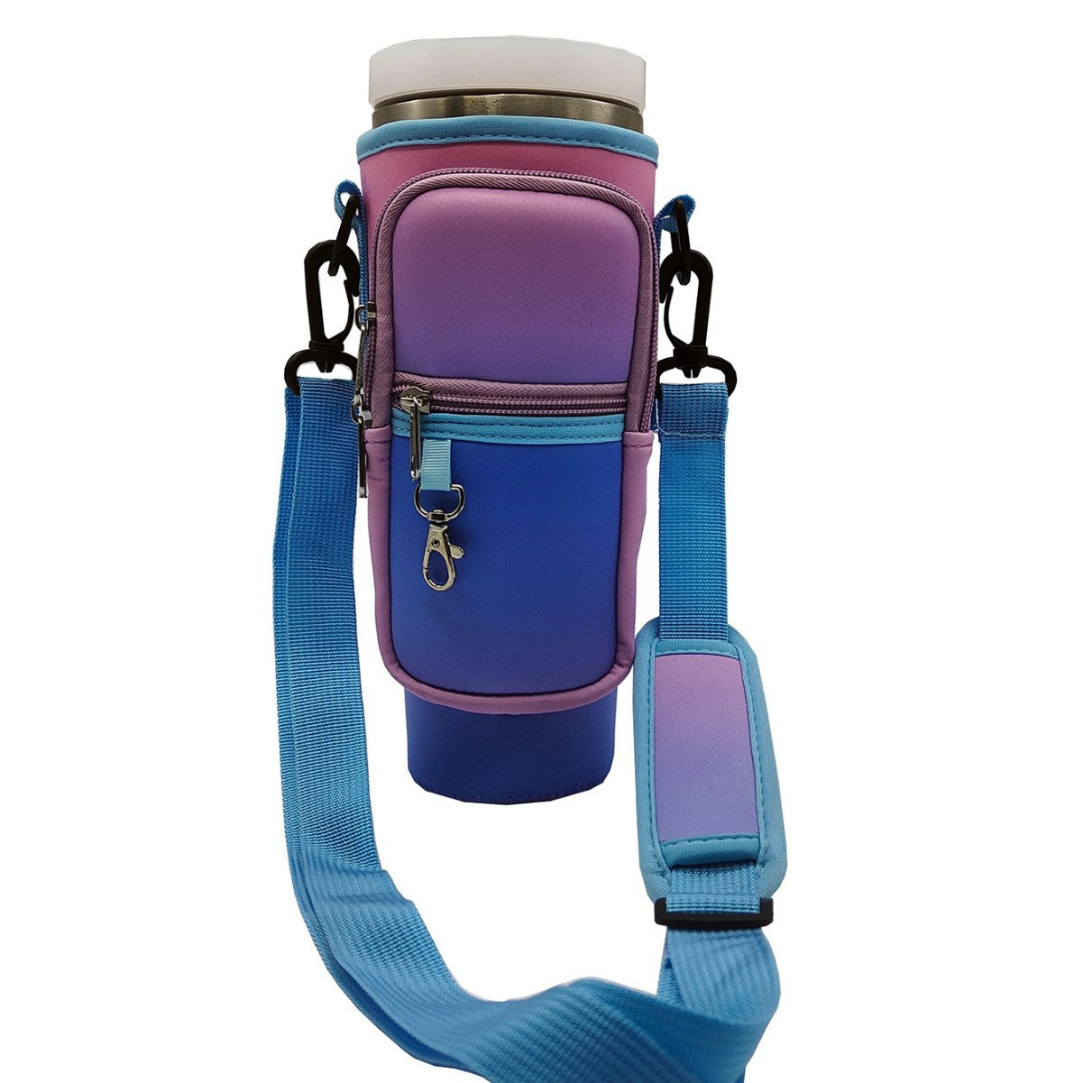 Adjustable shoulder bag with thermos cup holder for 40 oz
