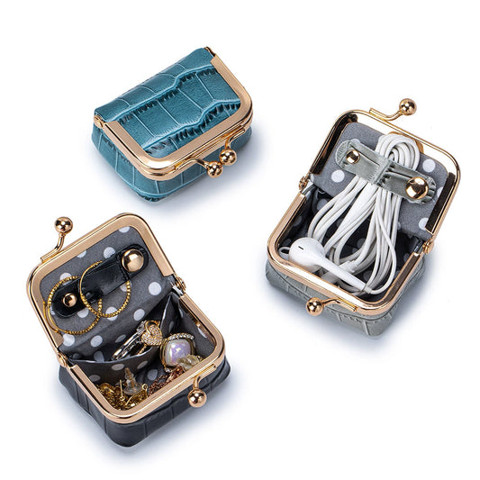 Crocodile-Patterned Mini Jewelry Pouch