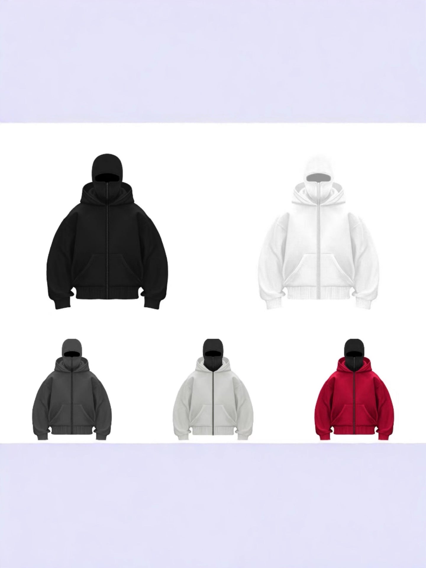 Double-layer Hooded Zip-up Sweatshirt