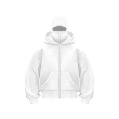 Double-layer Hooded Zip-up Sweatshirt