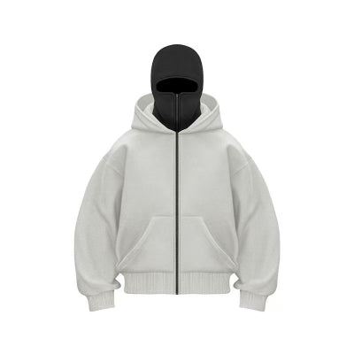 Double-layer Hooded Zip-up Sweatshirt