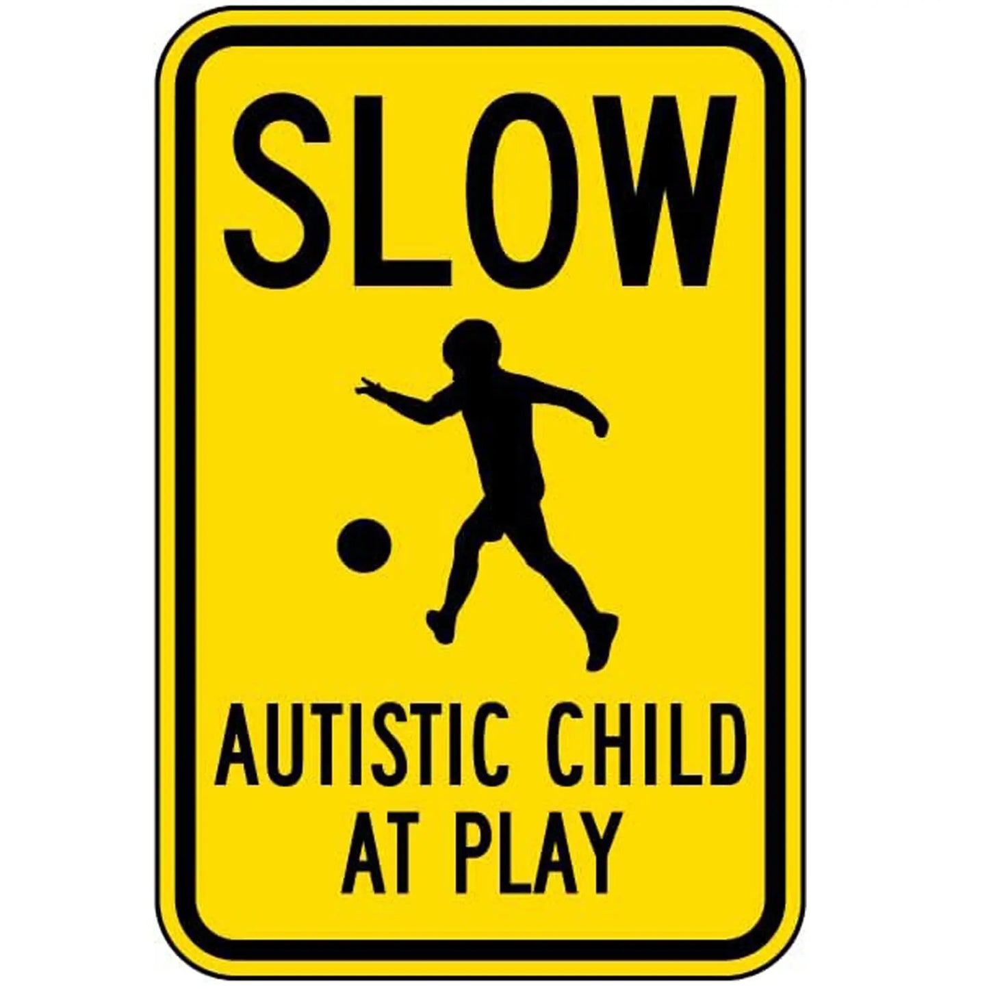 Vintage Metal Sign Slow Autistic Child At Play Metal Tin Sign