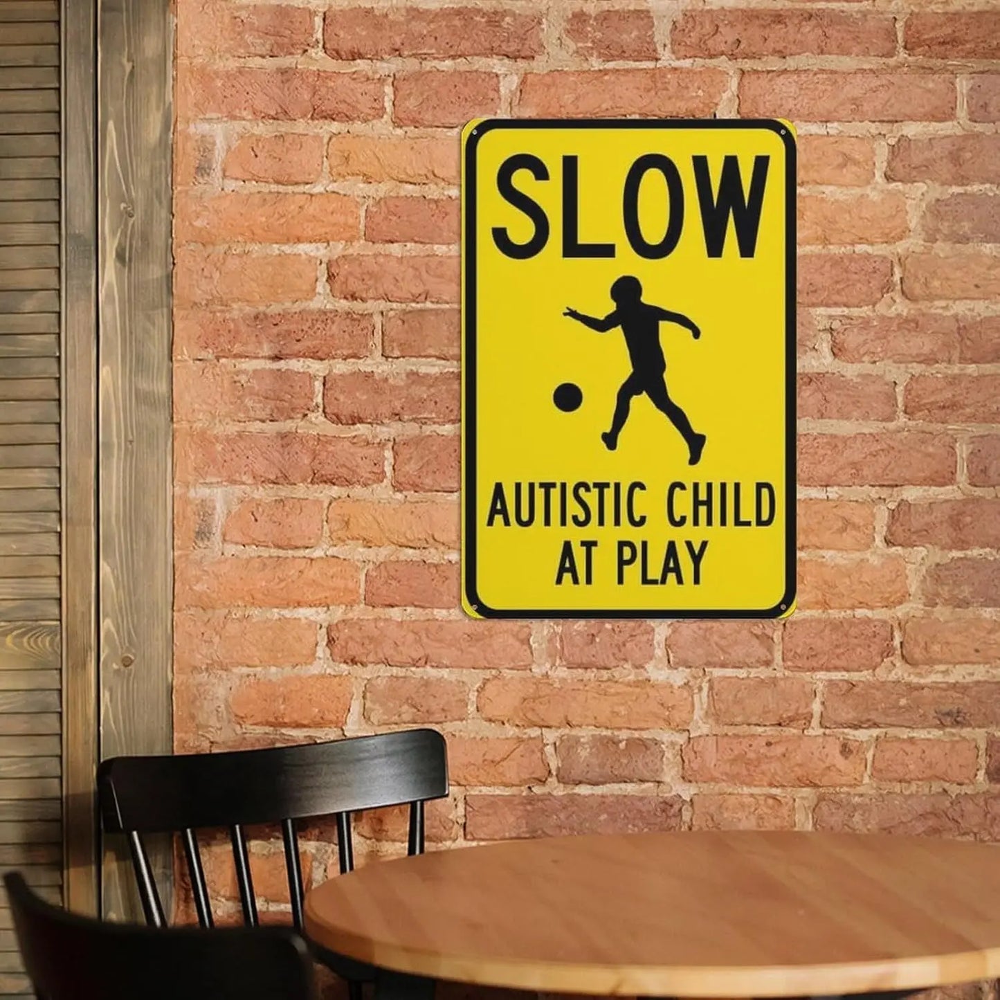 Vintage Metal Sign Slow Autistic Child At Play Metal Tin Sign