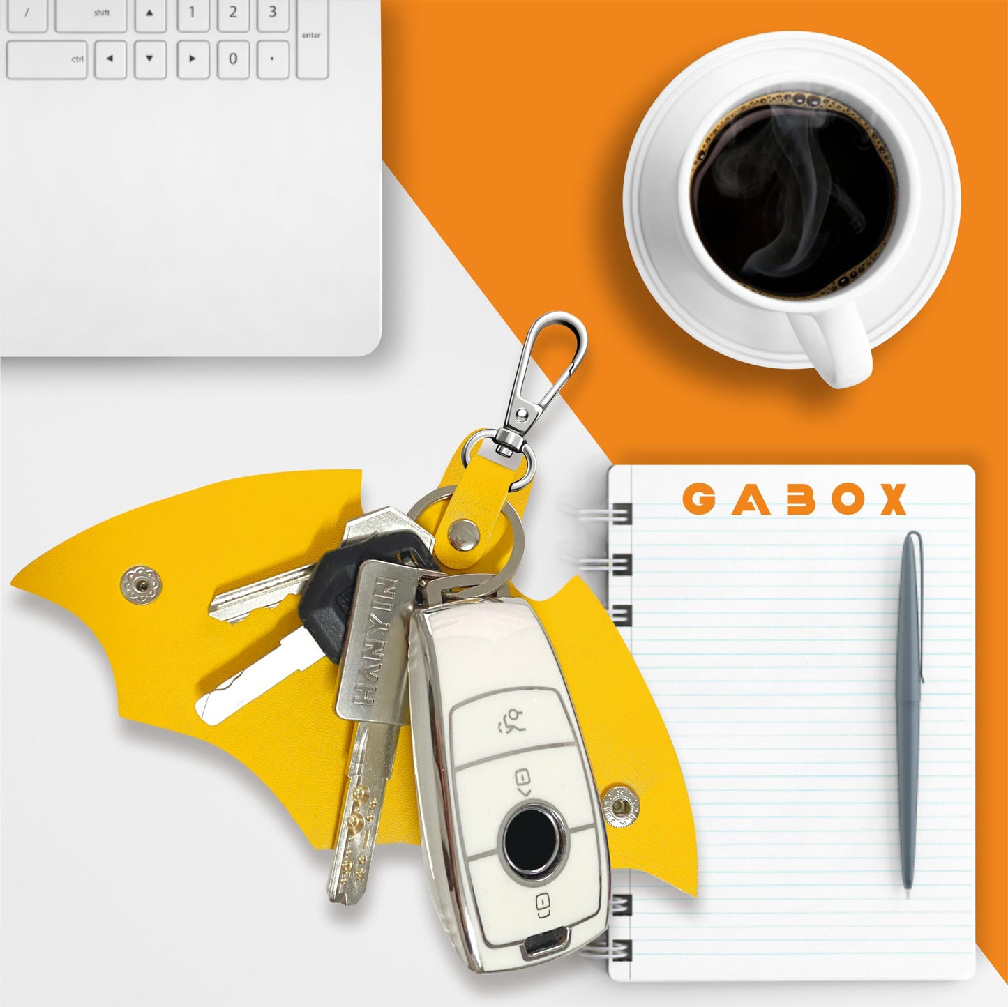 Leather Bat Keychain