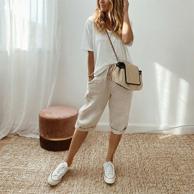 ⏳ONLY $15.99⏰Women's Casual Cotton Linen Capris