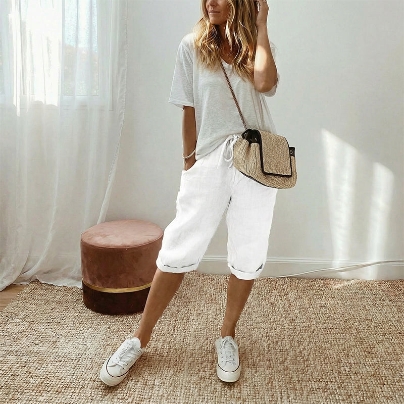 ⏳ONLY $15.99⏰Women's Casual Cotton Linen Capris