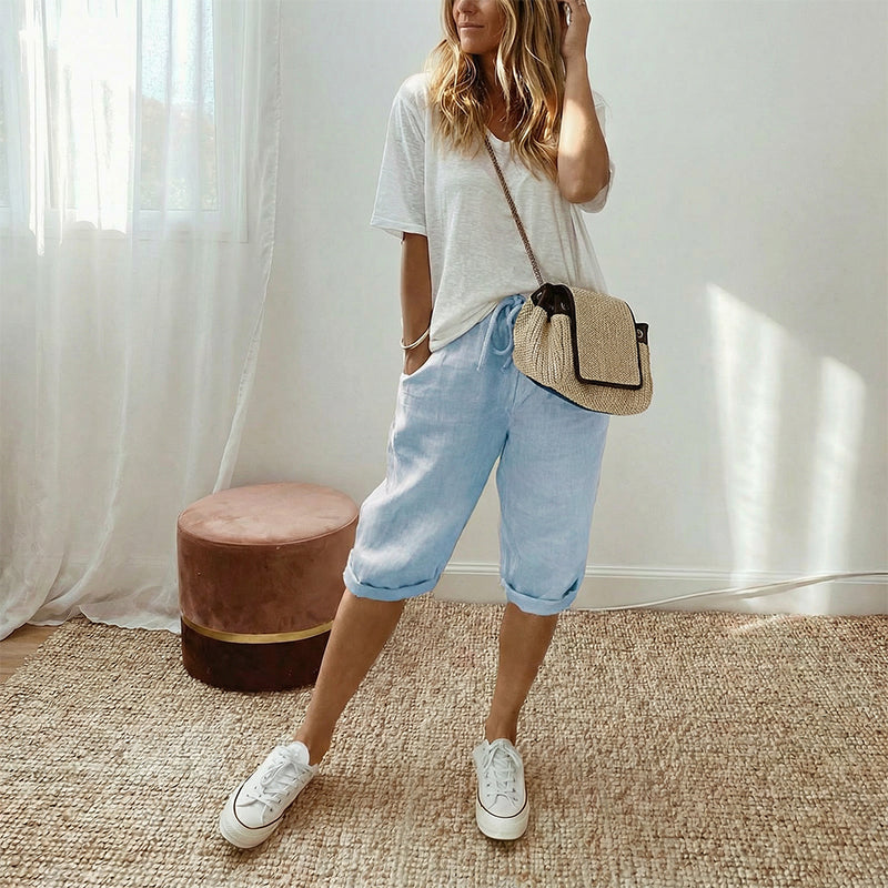 ⏳ONLY $15.99⏰Women's Casual Cotton Linen Capris