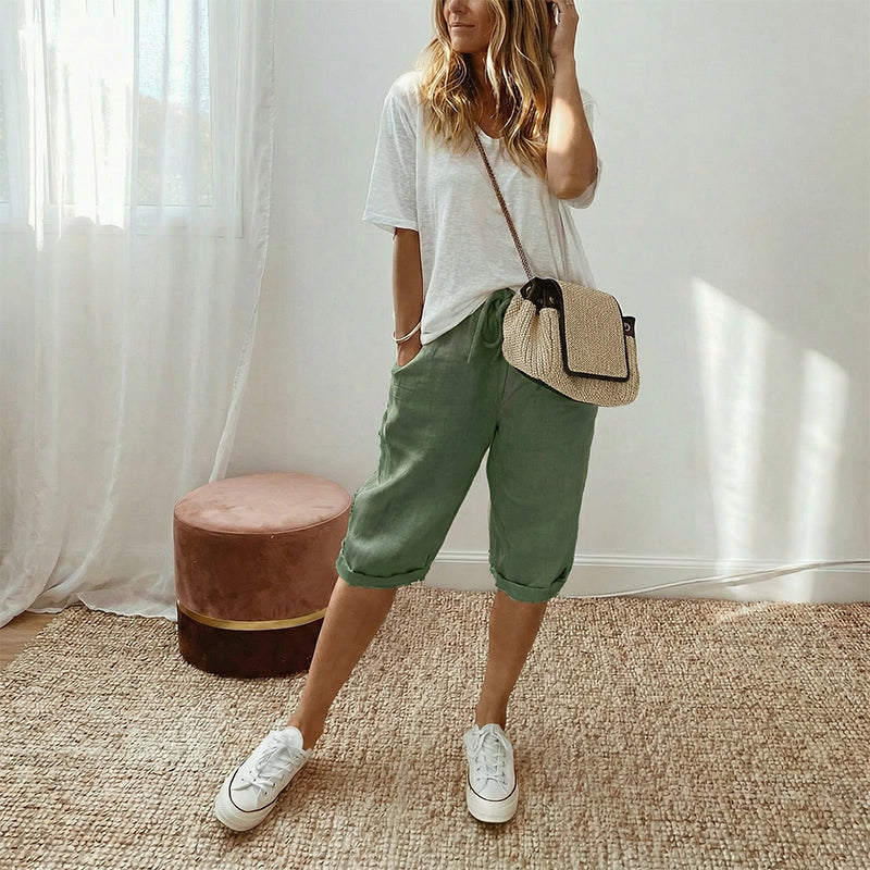 ⏳ONLY $15.99⏰Women's Casual Cotton Linen Capris
