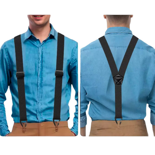 👔 Men's X-Back Suspenders with Heavy-Duty Hook Clips – Wide, Adjustable & Durable for Work & Casual 🎩