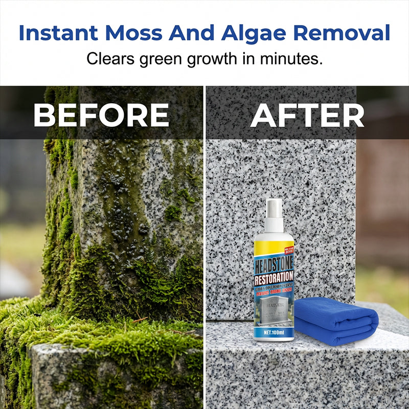 ⏰🎁Headstone Cleaning & Restoration Spray – Remove Stains Instantly