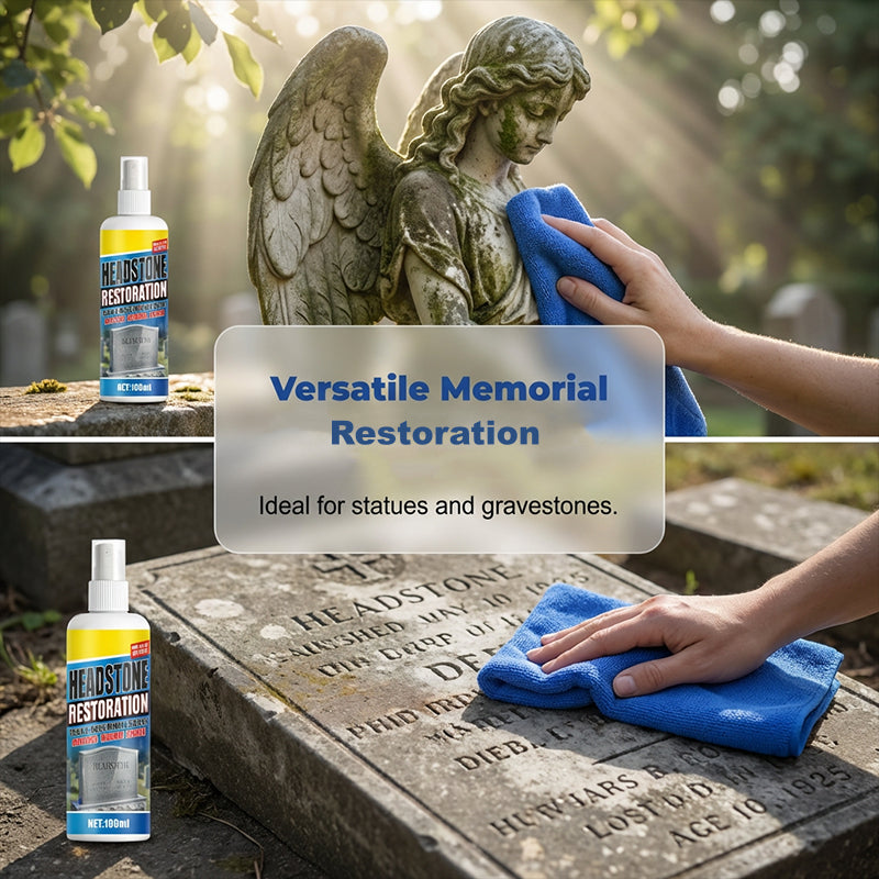 ⏰🎁Headstone Cleaning & Restoration Spray – Remove Stains Instantly