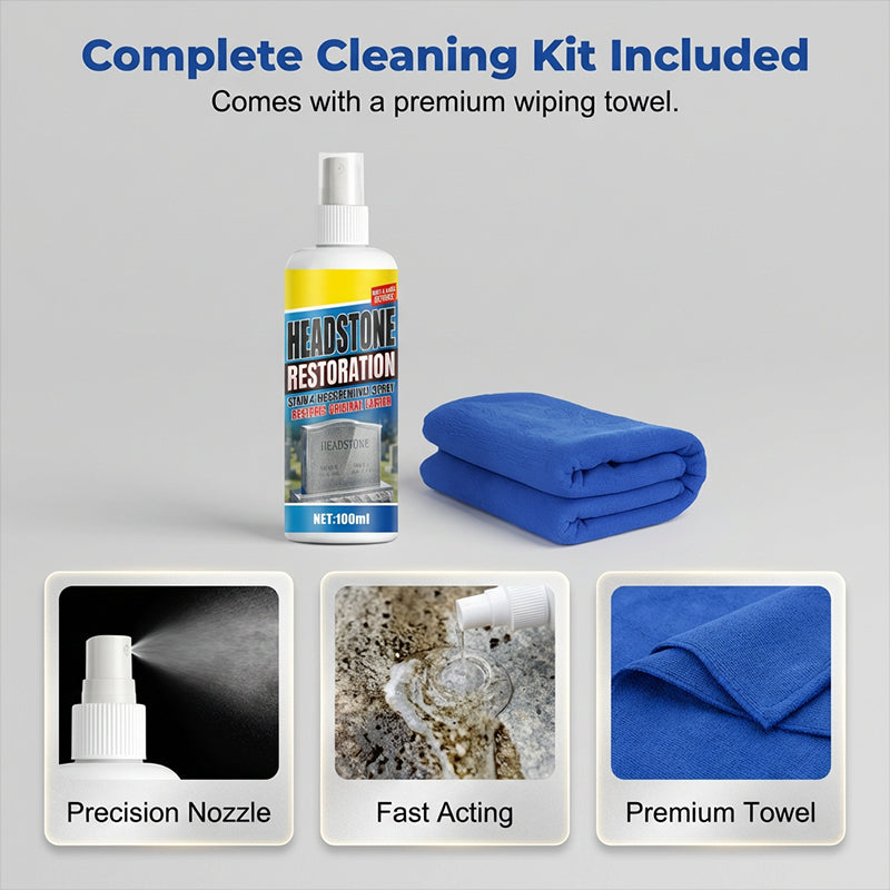 ⏰🎁Headstone Cleaning & Restoration Spray – Remove Stains Instantly